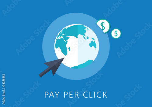 pay per click concept flat icon