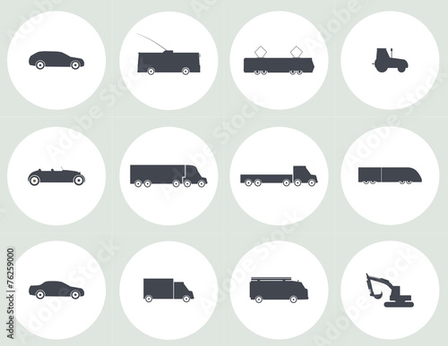 Set of color icons of cars.