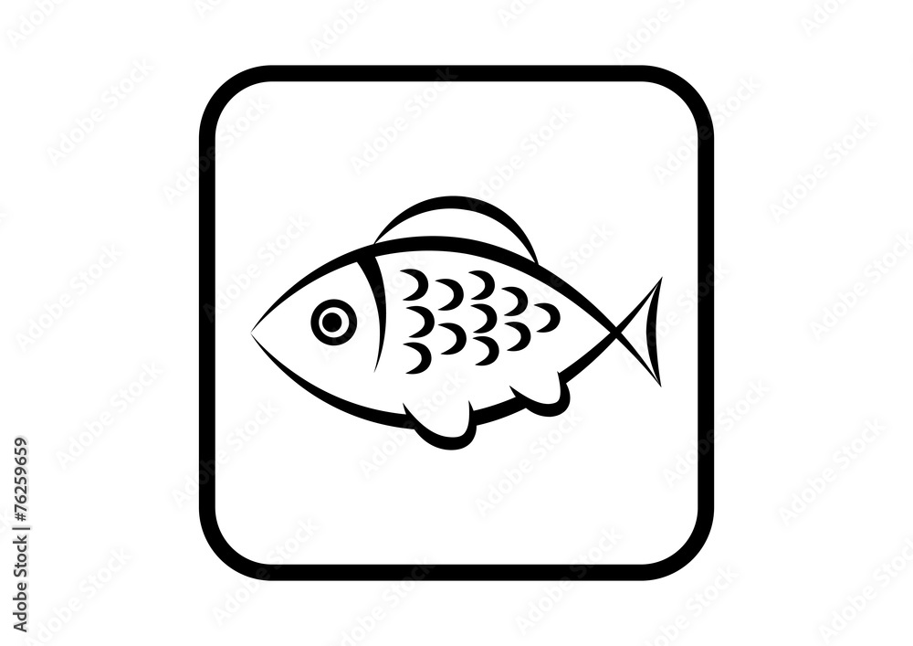 Fish vector icon on white background Fish vector icon on white background