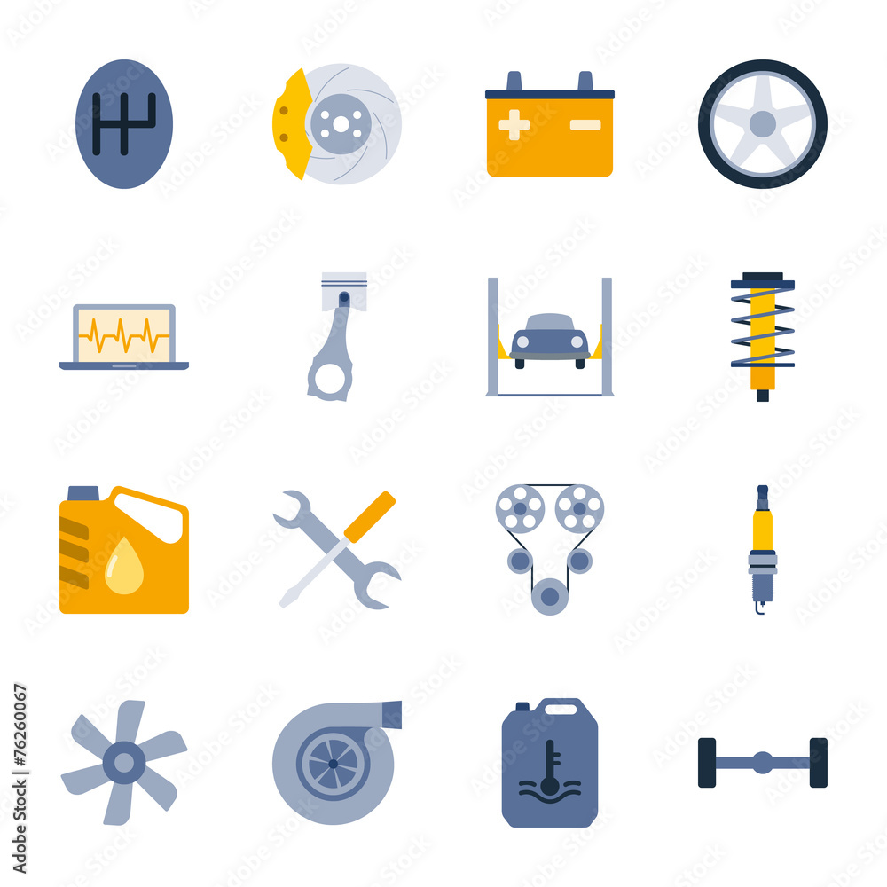 Car service flat icons set Car service flat icons set