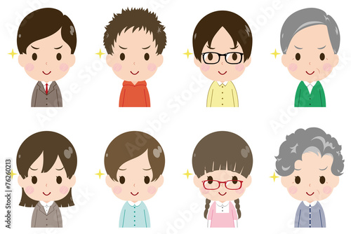 人物　顔　セット　自信