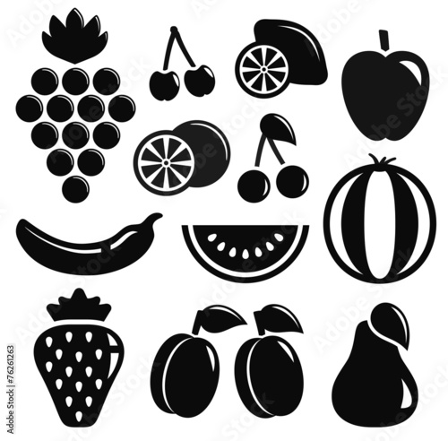 set black fruit objects