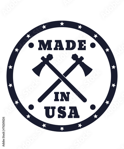 Made in USA sign with tomahawks vector illustration, eps10
