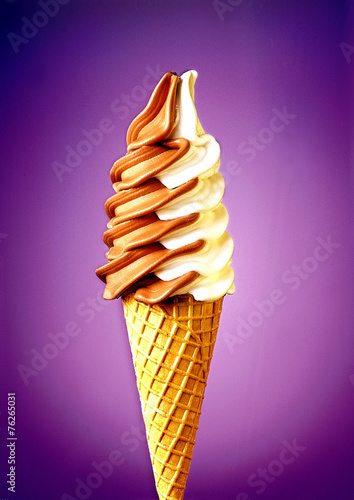 Mixed flavor ice cream cone 3