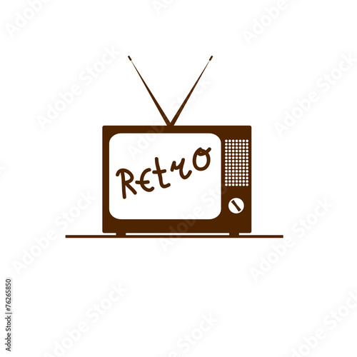 old tv in brown color vector