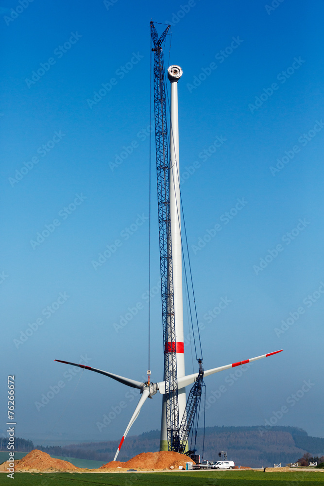 Obraz premium Windmill construction site