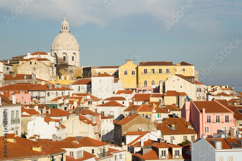 view from Alfama, Lisbon, Portugal.