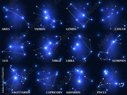 Set of Symbol Zodiac Sign. Vector Illustration.