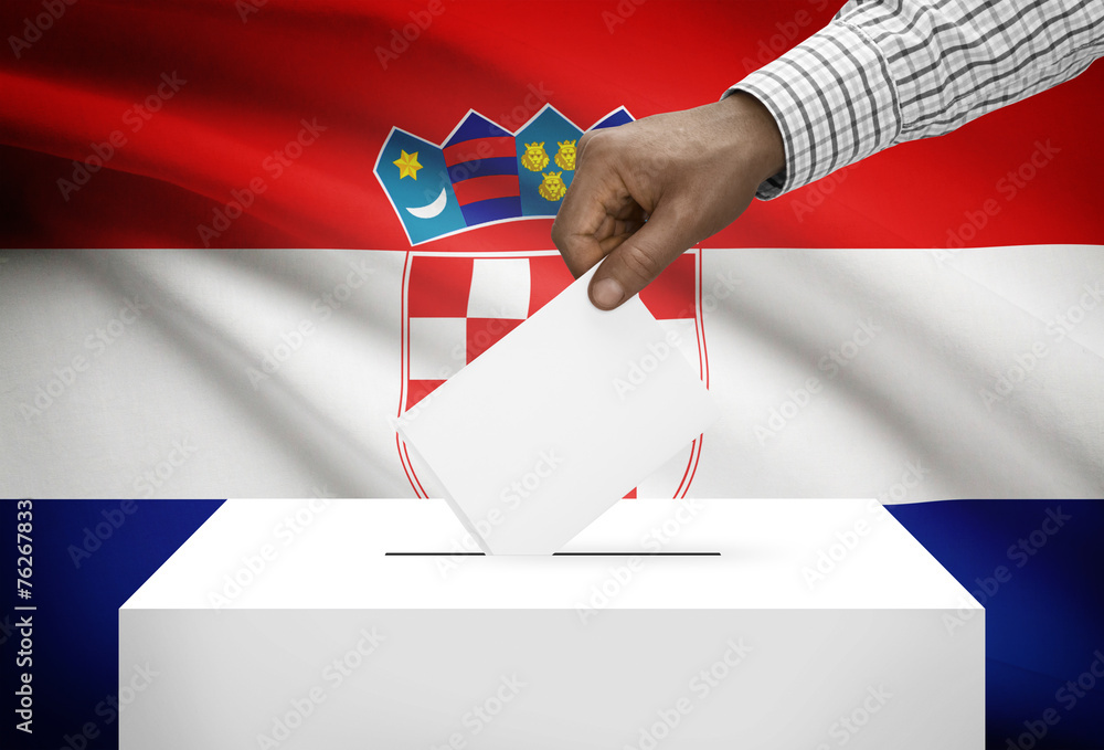 Ballot box with national flag on background - Croatia Ballot box with national flag on background - Croatia