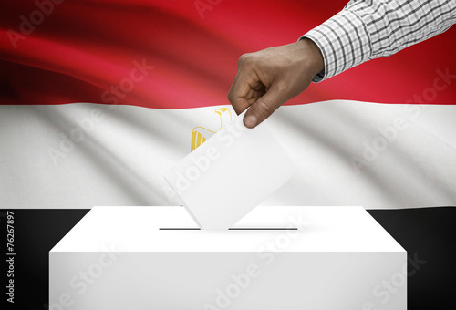 Ballot box with national flag on background - Egypt