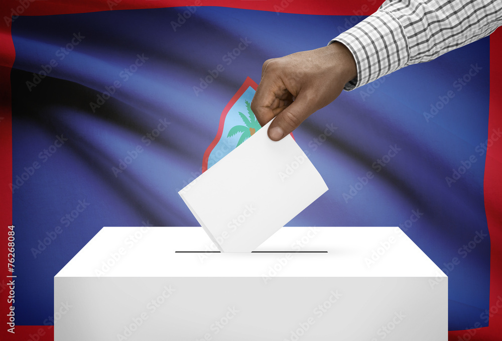 Ballot box with national flag on background - Guam Ballot box with national flag on background - Guam