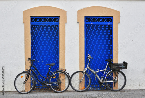 Canvas Print Bikes at the house
