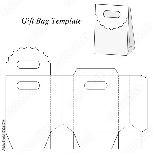Gift bag template, vector