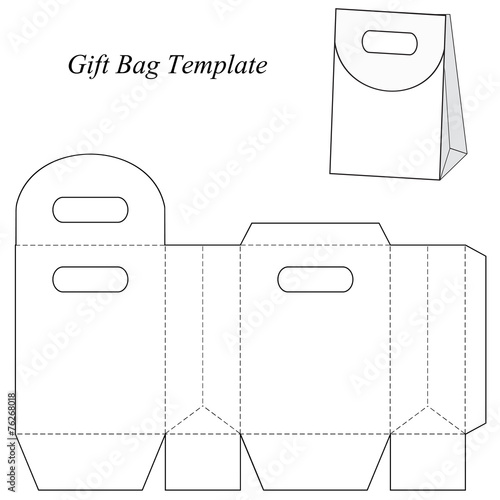 Gift bag template with round lid