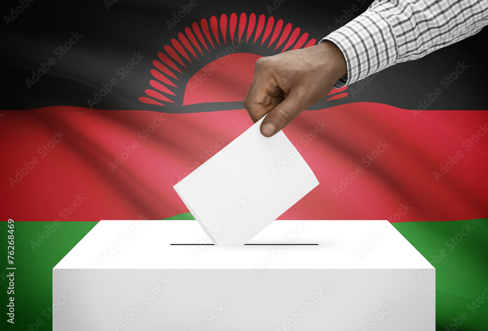 Ballot box with national flag on background - Malawi Ballot box with national flag on background - Malawi