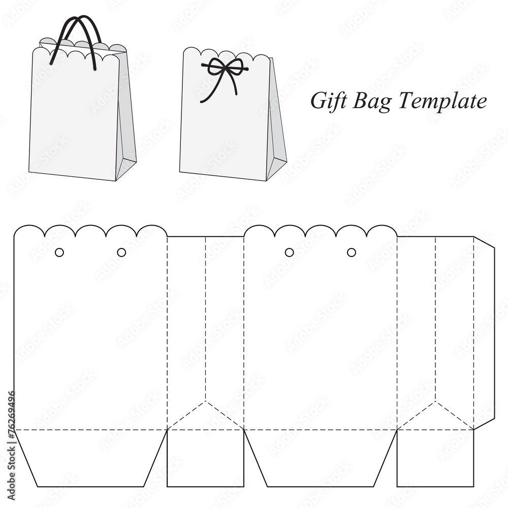 Interesting gift bag template Stock Vector | Adobe Stock