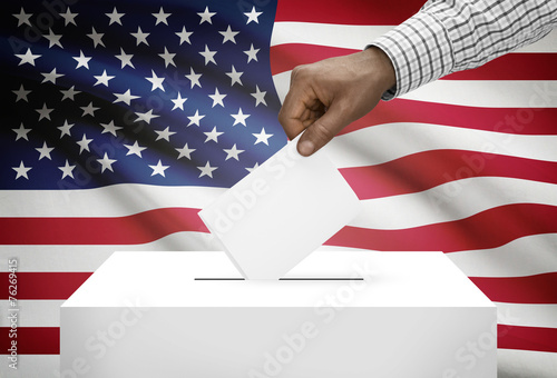 Photography Ballot box with national flag - United States of America