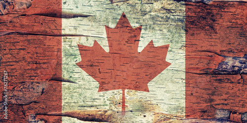 Canada flag on Birch Bark #76271267