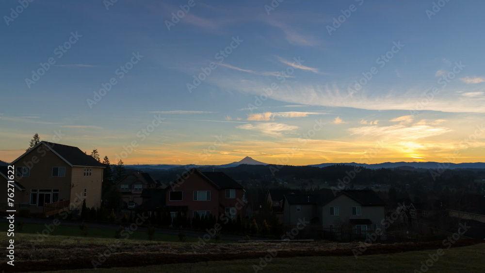 Time Lapse of Sunrise in Happy Valley Oregon with Mount Hood Time Lapse of Sunrise in Happy Valley Oregon with Mount Hood