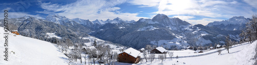 Panoramique vallée de Manigod - Haute-Savoie - Alpes © Thierry Milherou