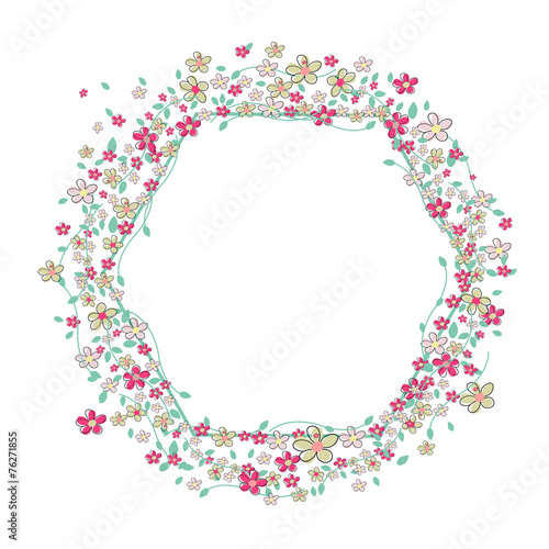 Summer flowers frame vector