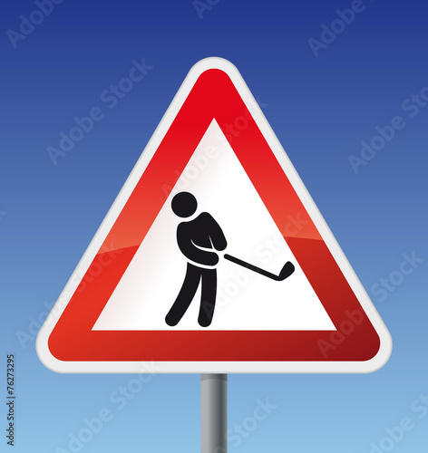 Schild Achtung Golfer