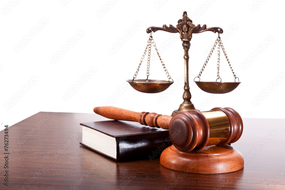 Scales of justice in the courtroom Scales of justice in the courtroom