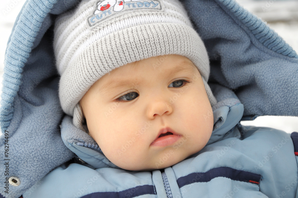 Child portrait in winter overall Child portrait in winter overall