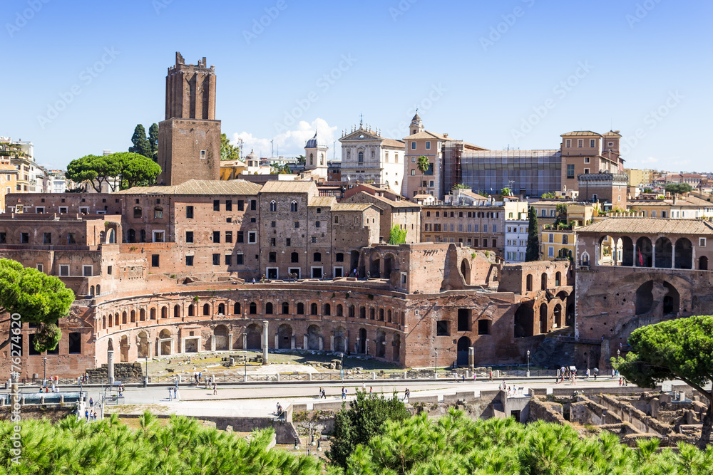 ancient ruins of roman forum in Rome, Lazio, Italy