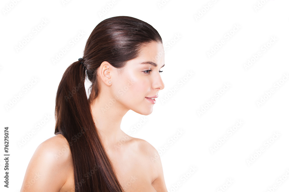 Beauty brunette fashion model girl with long straight brown hair Beauty brunette fashion model girl with long straight brown hair