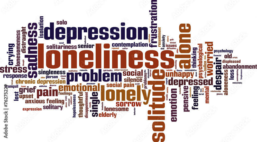 Loneliness word cloud concept. Vector illustration Loneliness word cloud concept. Vector illustration