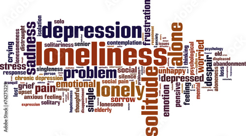 Loneliness word cloud concept. Vector illustration