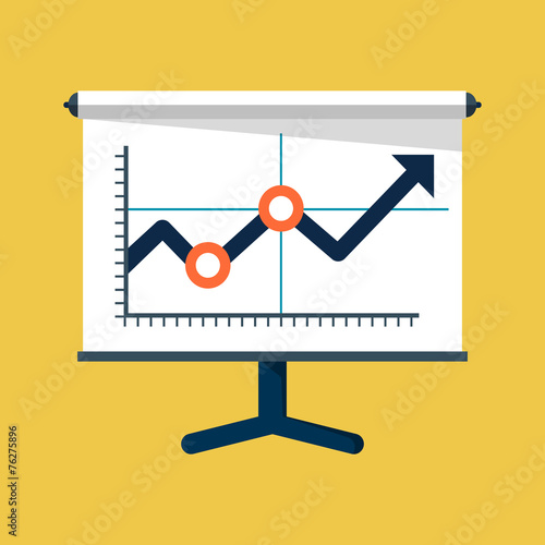 Business Growing Chart Presentation Icon