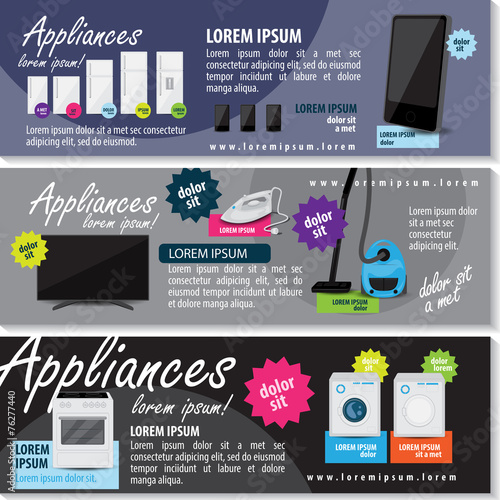 Appliances Template Set - Vector Illustration, Graphic Design, Editable For Your Design photo