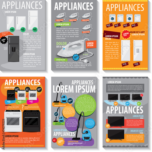 Appliances Template Set - Vector Illustration, Graphic Design, Editable For Your Design photo