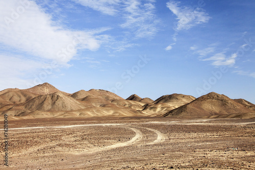 Riserva di Paracas, il deserto in Perù. Panorama irreale