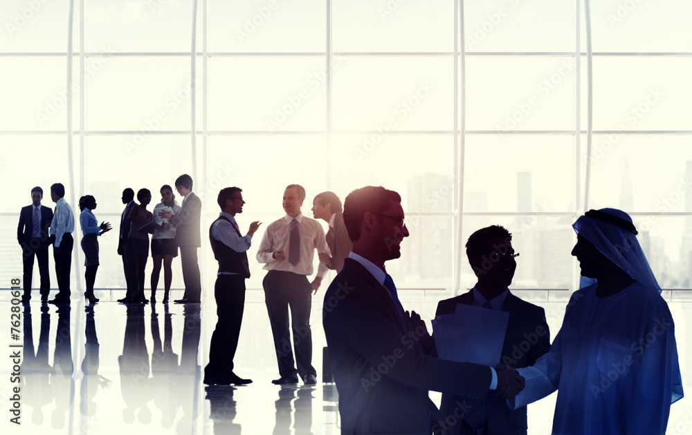 Fototapeta premium Business People Meeting Handshake Global Communication Concept