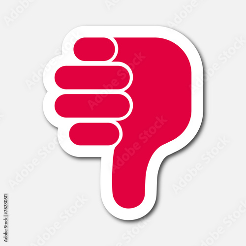 Logo pouce. Vers le bas.
