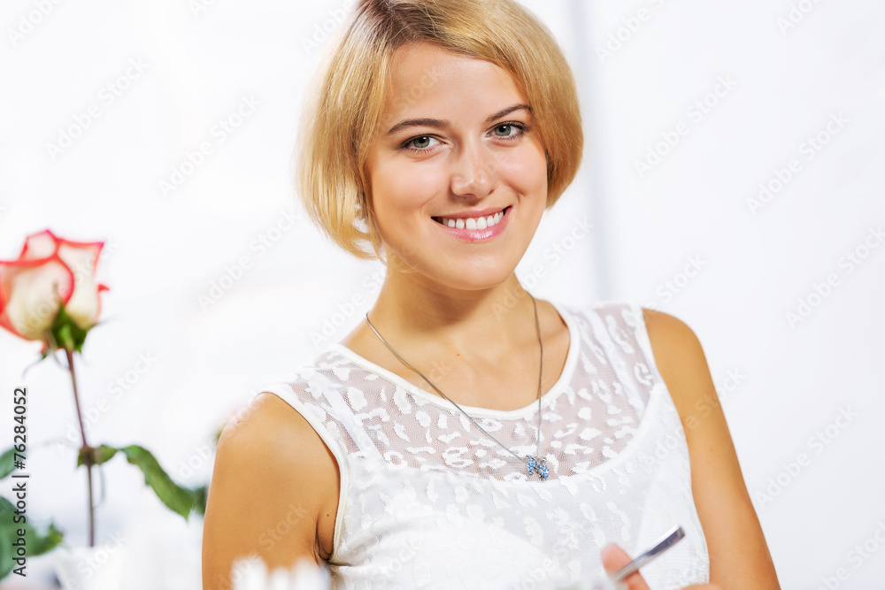 Cute girl at cafe Cute girl at cafe