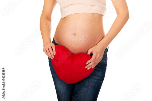 Wallpaper Mural Pregnant woman with a heart pillow Torontodigital.ca