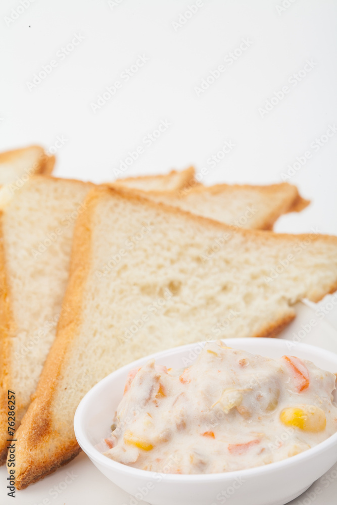 bread sandwich with tuna fish on white paper background bread sandwich with tuna fish on white paper background