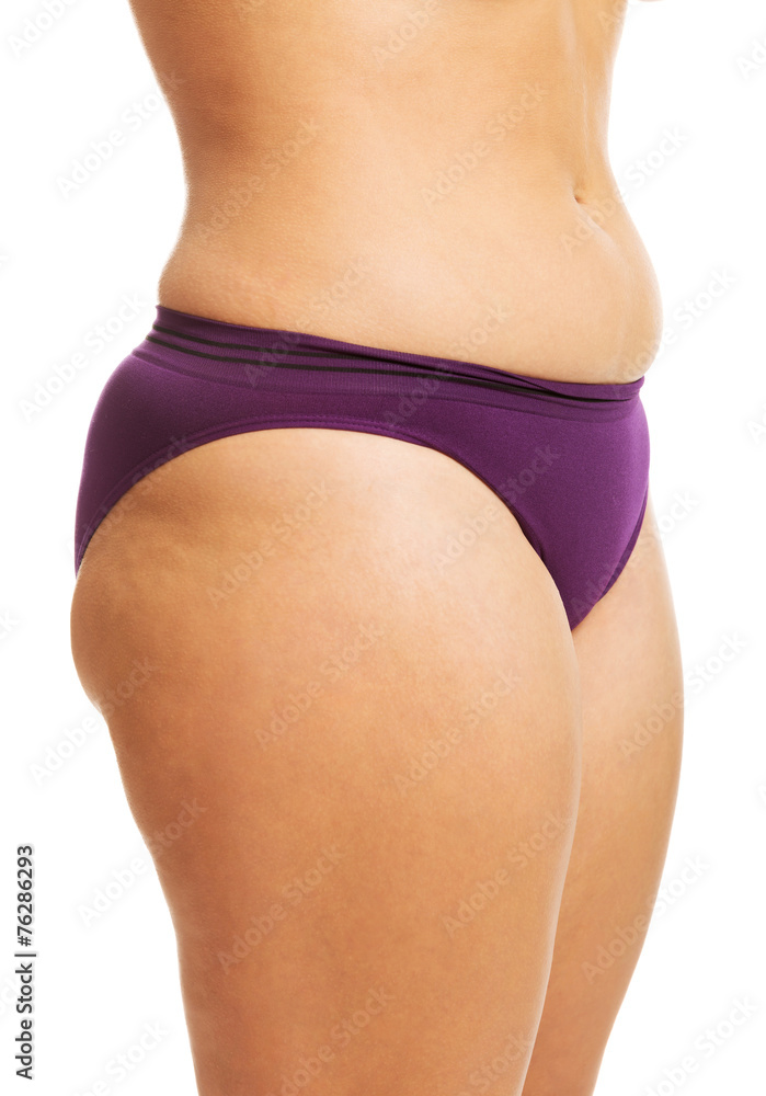 Woman's fat belly in underwear Photos | Adobe Stock