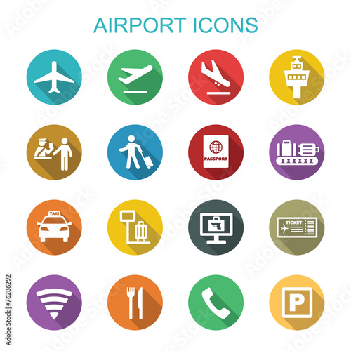airport long shadow icons