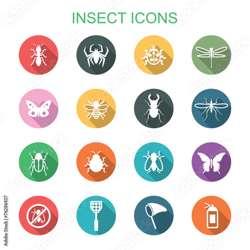insect long shadow icons
