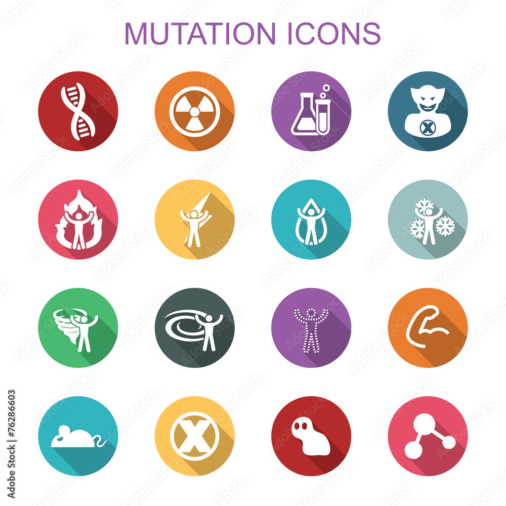 mutation long shadow icons mutation long shadow icons
