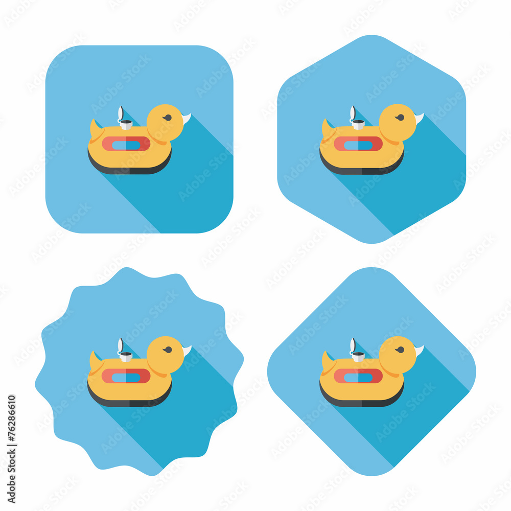duck  Swim ring flat icon with long shadow,eps10