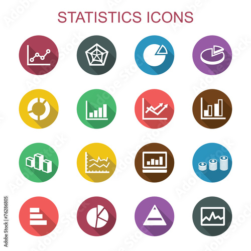 statistics long shadow icons