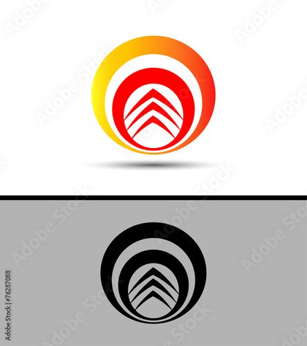 Abstract business logo element with arrow