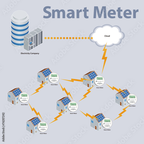 Smart meter diagram, vector