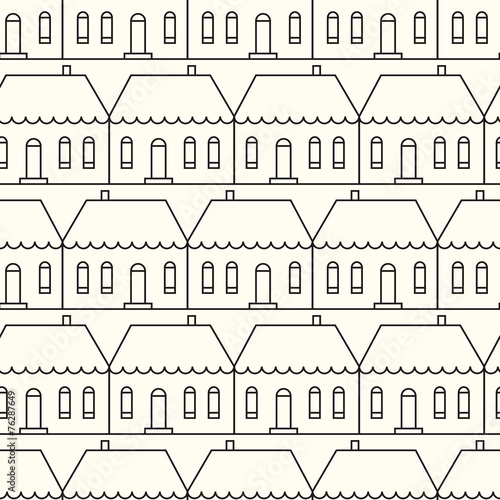 Seamless pattern with country houses.